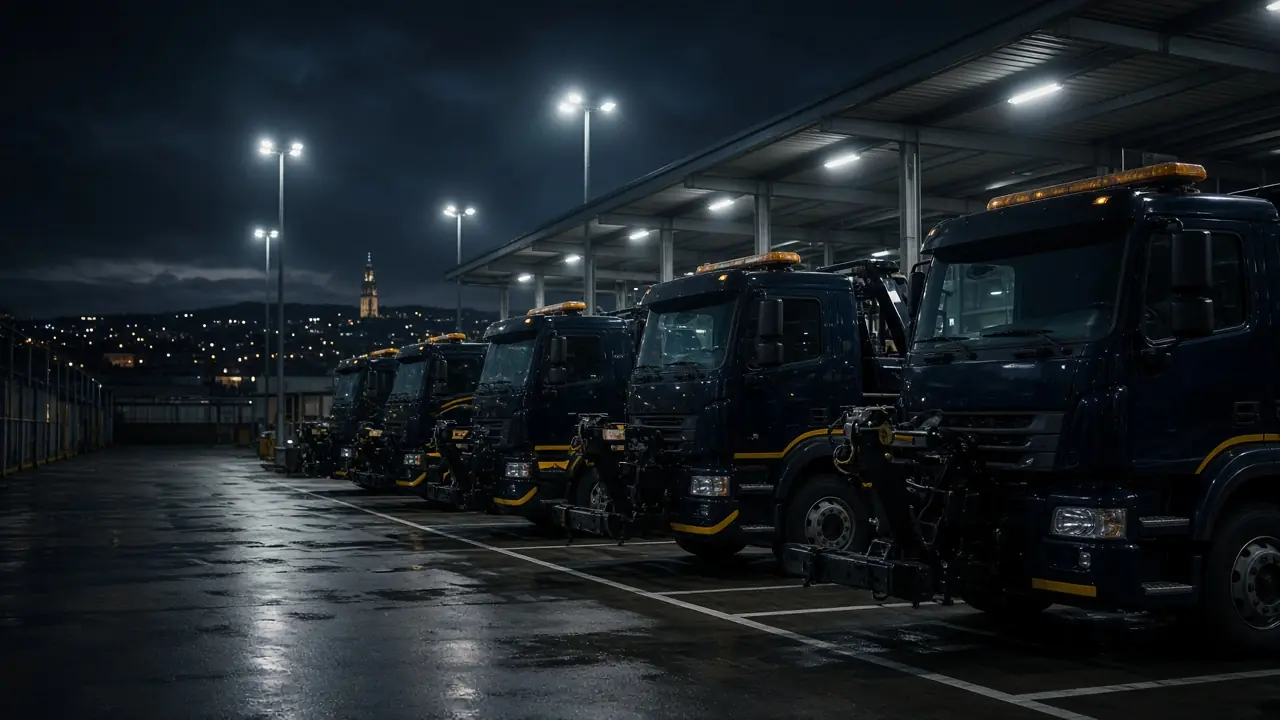 Logistique 24h/24 : flotte de dépanneuses prête au départ